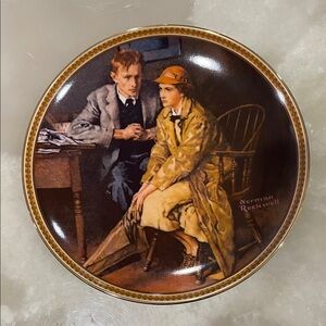 1983 Norman Rockwell Collector’s  Plate “ Confiding in the Den”